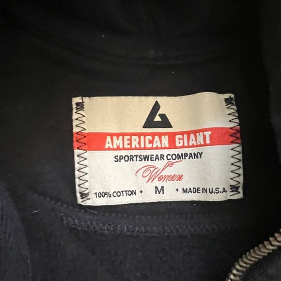 American Giant Womens 100% Cotton Black Full Zip Heavyweight Hoodie Heavy Jacket - Picture 2 of 8